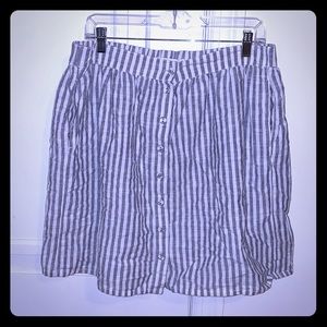 H&M Seersucker Button Down Circle Skirt